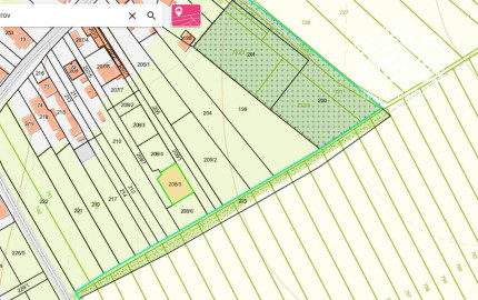 stavebný pozemok Boliarov - 22 km od Košíc, súkromná ulica