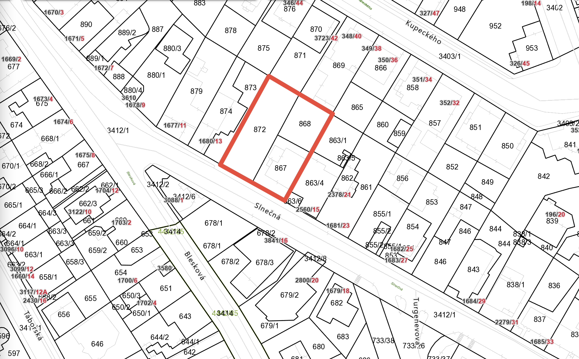 Stavebný pozemok pri centre-Košice-Juh, Slnečná ulica 773m2