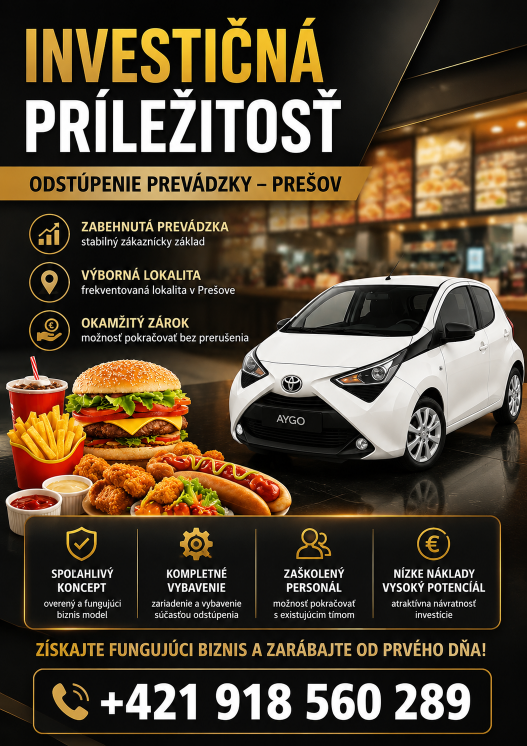 ODSTÚPENIE PREVÁDZKY RÝCHLEHO OBČERSTVENIA V CENTRE PREŠOVA
